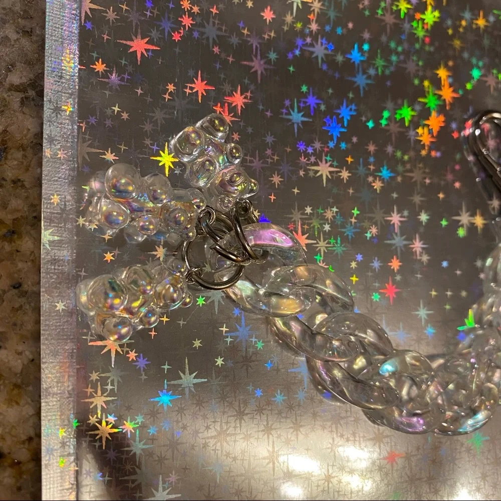 Iridescent Bear Chain Bag Charm - Picture 2 of 11